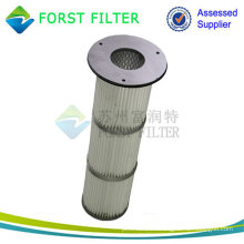 High Temperature Metal/Rubber Cap Top Install Pleated Dust Cartridge Filter